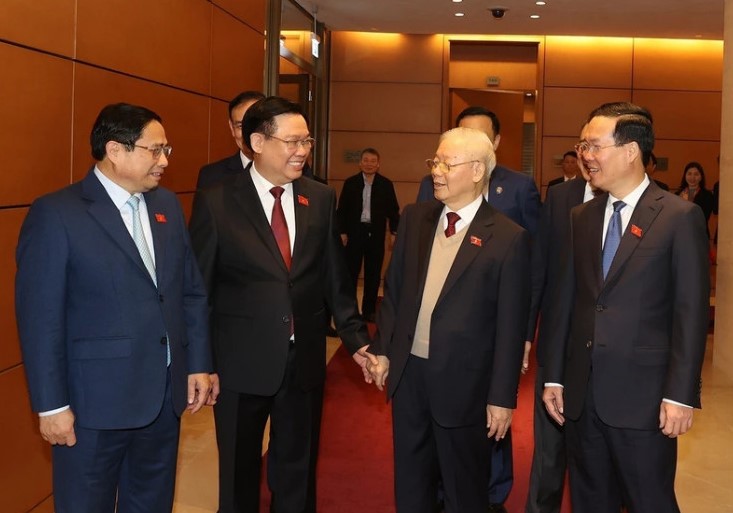 Cận cảnh Tổng B&iacute; thư Nguyễn Ph&uacute; Trọng dự kỳ họp bất thường của Quốc hội- Ảnh 4.