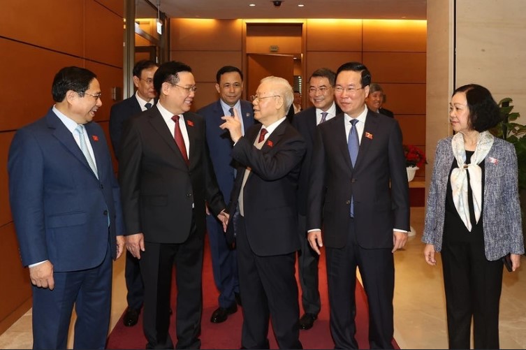Cận cảnh Tổng B&iacute; thư Nguyễn Ph&uacute; Trọng dự kỳ họp bất thường của Quốc hội- Ảnh 5.