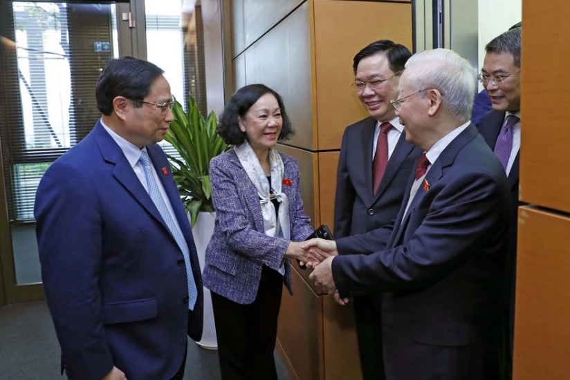 Cận cảnh Tổng B&iacute; thư Nguyễn Ph&uacute; Trọng dự kỳ họp bất thường của Quốc hội- Ảnh 3.