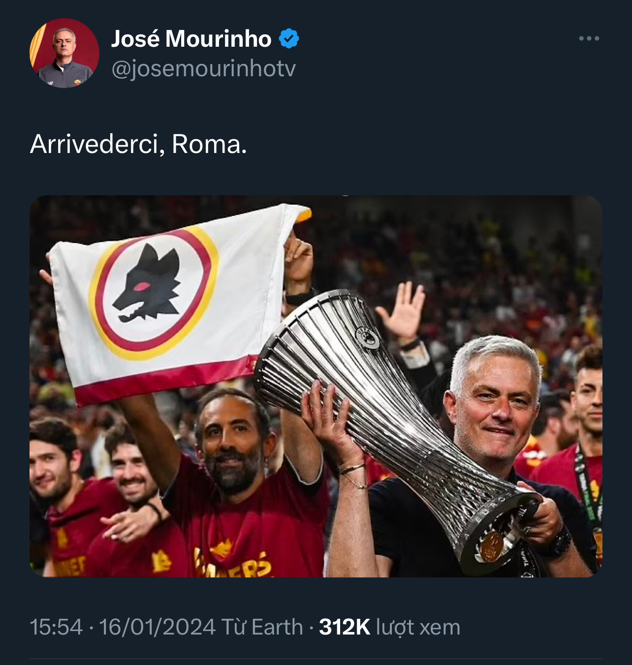 HLV Mourinho n&oacute;i g&igrave; sau khi bị AS Roma sa thải?- Ảnh 1.