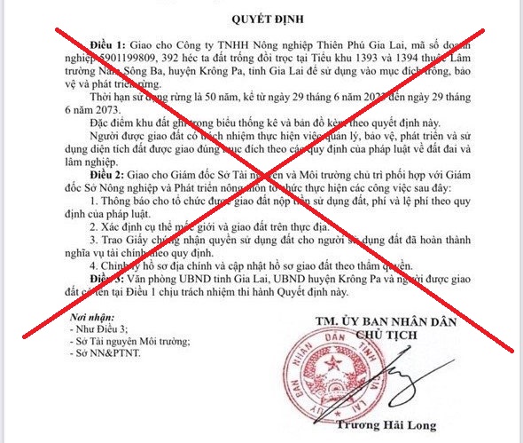 L&agrave;m r&otilde; văn bản giả c&oacute; chữ k&yacute; Chủ tịch UBND tỉnh Gia Lai- Ảnh 1.