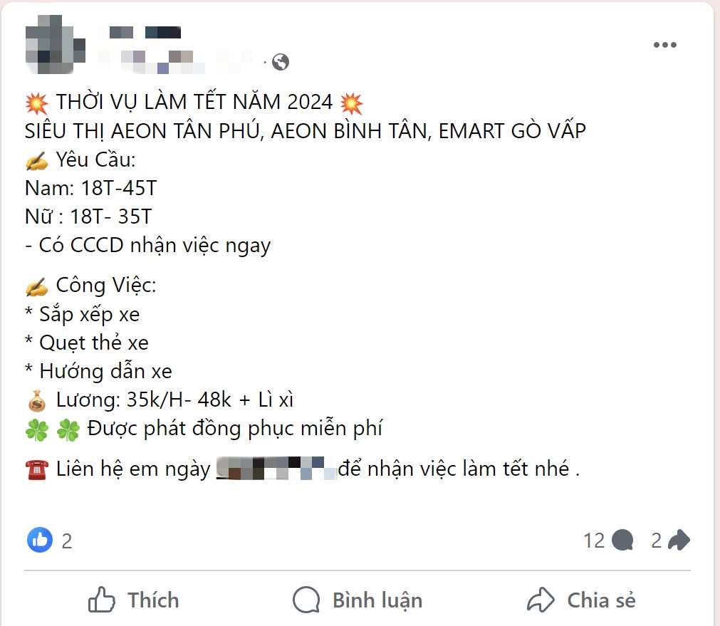 Sinh vi&ecirc;n l&agrave;m th&ecirc;m dịp Tết cần cẩn trọng với "việc nhẹ, lương cao"- Ảnh 3.