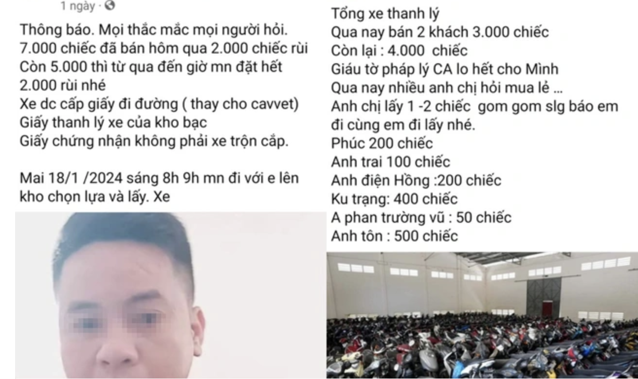 L&yacute; do người đ&agrave;n &ocirc;ng bị phạt khi đăng th&ocirc;ng tin b&aacute;n "7000 xe tang vật"- Ảnh 1.