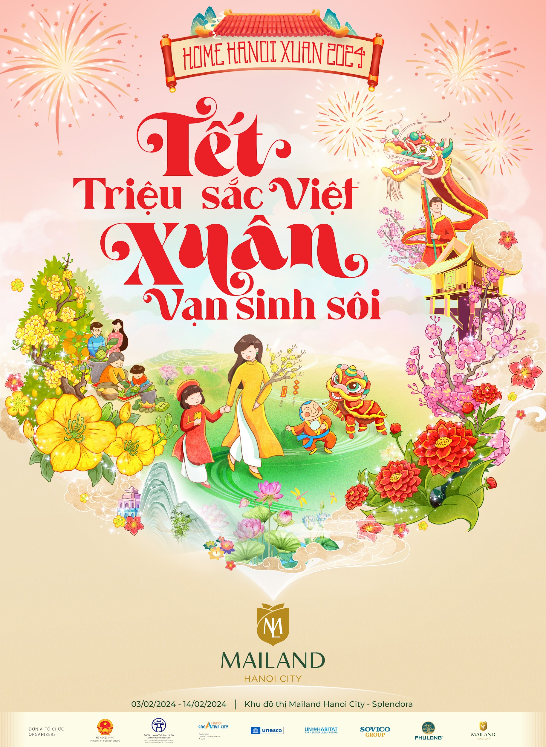 “Tết triệu sắc Việt, Xuân vạn sinh sôi” trên đường hoa Home Hanoi Xuan 2024- Ảnh 1.