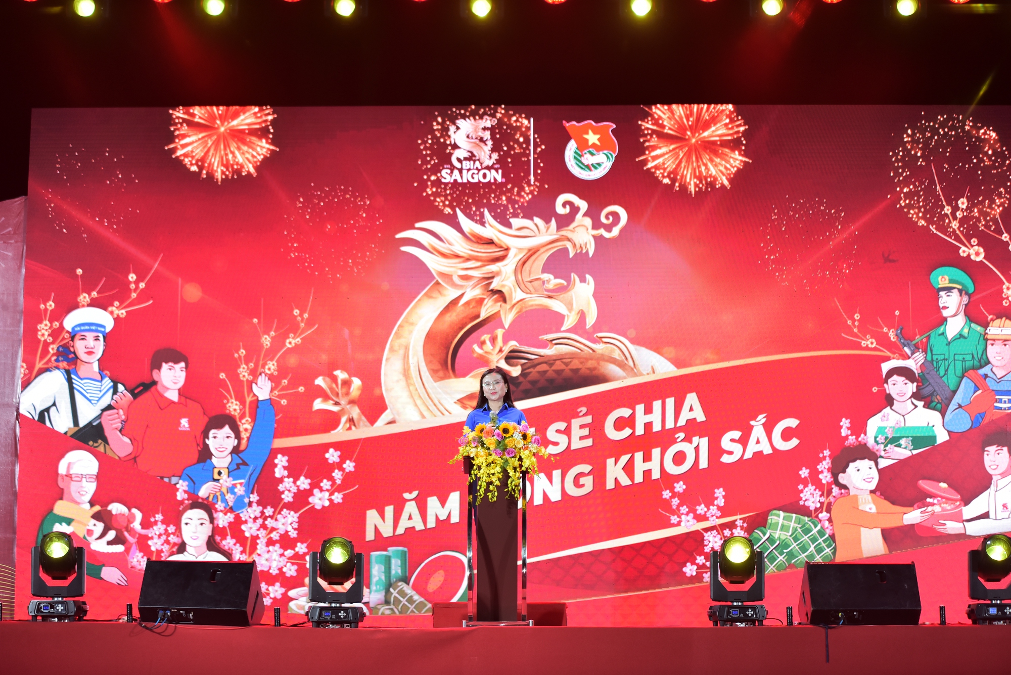 B&iacute; thư Trung ương Đo&agrave;n, b&agrave; Nguyễn Phạm Duy Trang ph&aacute;t biểu tại sự kiện khởi động chương tr&igrave;nh Tết Sẻ Chia, Năm Rồng Khởi Sắc diễn ra tại B&igrave;nh Dương ng&agrave;y 6_1_2024