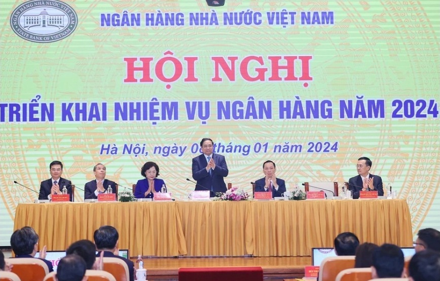 Thủ tướng dự Hội nghị triển khai nhiệm vụ ng&agrave;nh ng&acirc;n h&agrave;ng năm 2024- Ảnh 3.