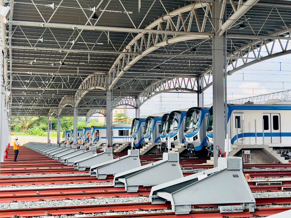 Tuyến metro số 1 dự kiến khai th&aacute;c thương mại trong năm nay. Ảnh: BAN QUẢN L&Yacute; ĐƯỜNG SẮT Đ&Ocirc; THỊ TP HCM