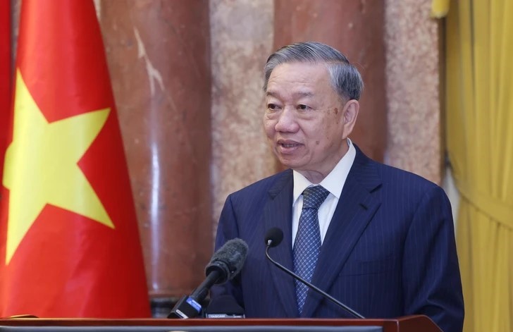 Tổng B&iacute; thư T&ocirc; L&acirc;m v&agrave; Chủ tịch nước Lương Cường b&agrave;n giao c&ocirc;ng t&aacute;c của Chủ tịch nước- Ảnh 3.