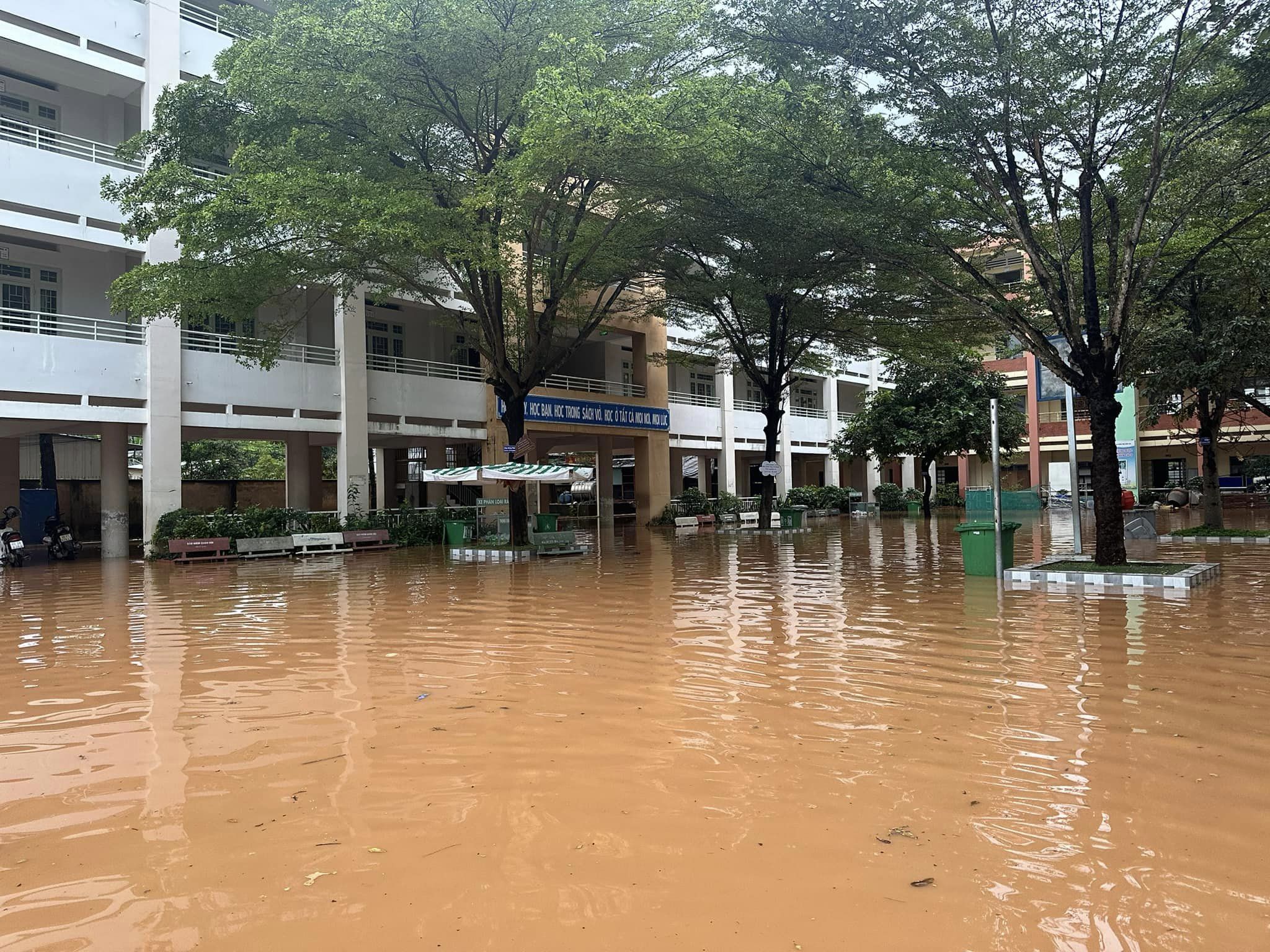 Bơi xuồng trong s&acirc;n trường ở TP Bi&ecirc;n H&ograve;a, h&agrave;ng ng&agrave;n học sinh phải nghỉ học- Ảnh 3.