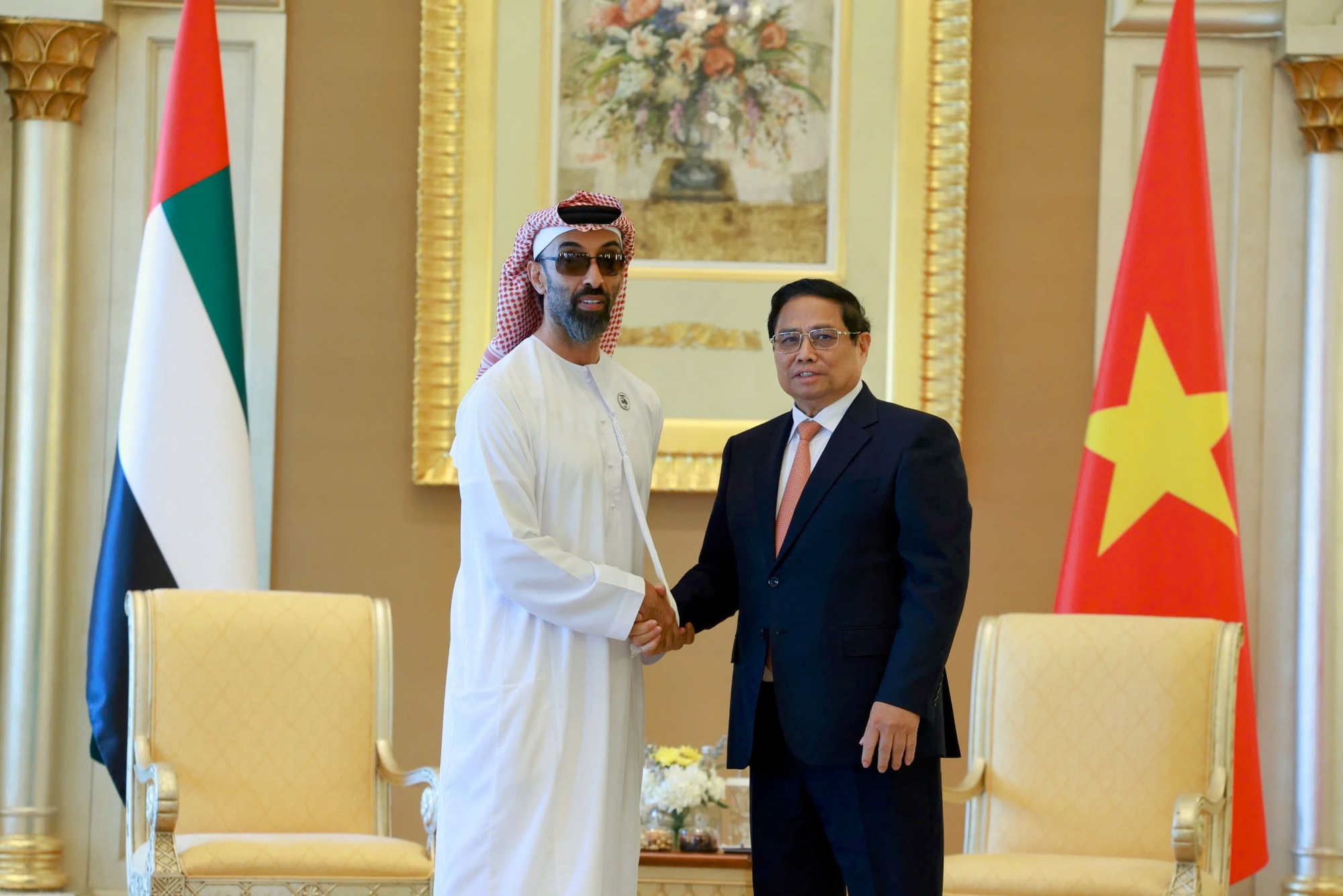 Thủ tướng Phạm Minh Ch&iacute;nh tiếp Cố vấn An ninh Quốc gia UAE- Ảnh 1.