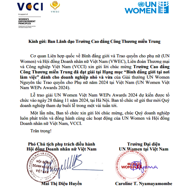 Một trường cao đẳng ở miền Trung đoạt giải quốc tế về b&igrave;nh đẳng giới- Ảnh 2.
