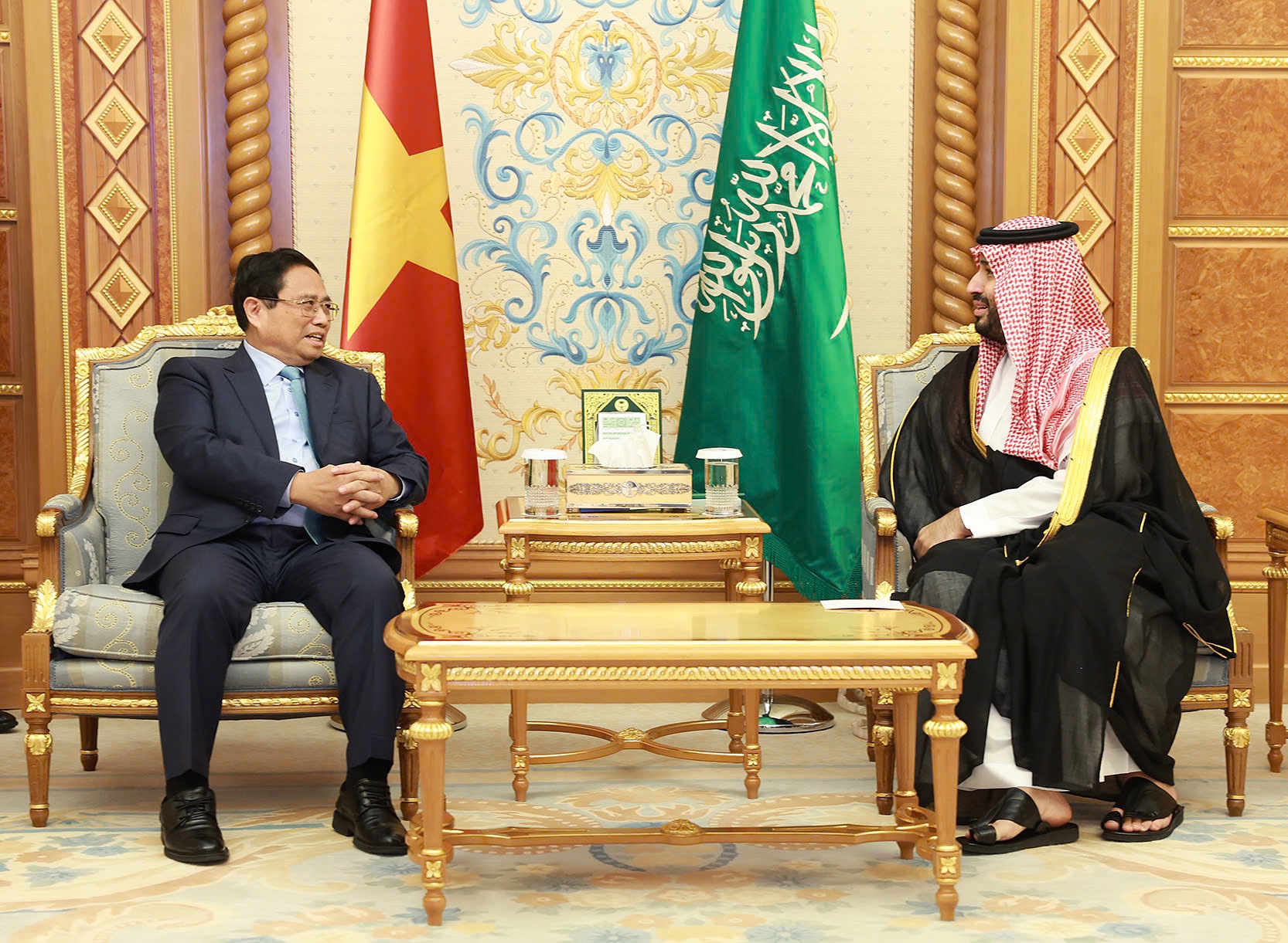 Thủ tướng Phạm Minh Ch&iacute;nh hội đ&agrave;m với Ho&agrave;ng Th&aacute;i tử, Thủ tướng Ả Rập Saudi- Ảnh 1.