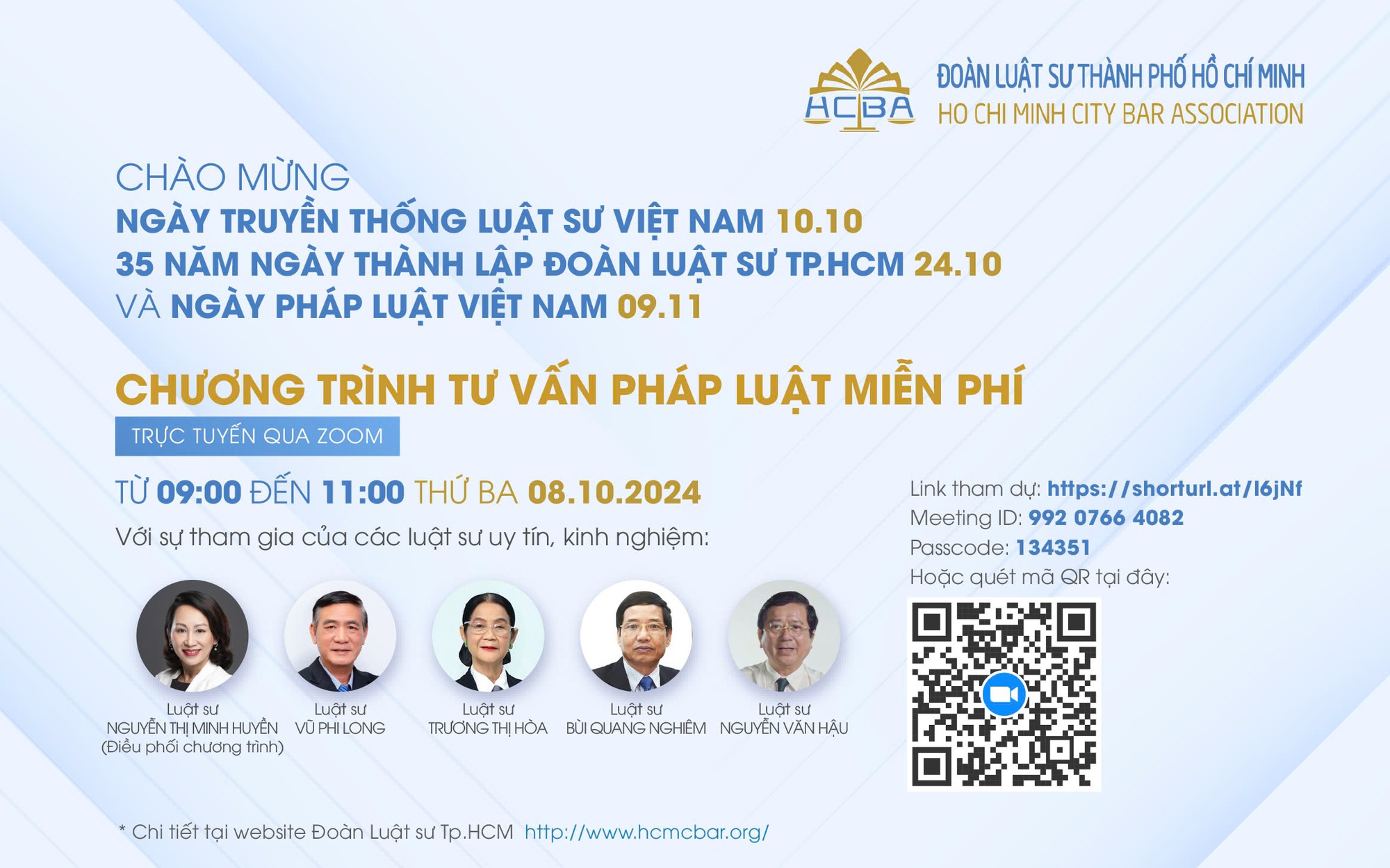 Nhiều luật sư nổi tiếng và có kinh nghiệm tư vấn miễn phí qua Zoom