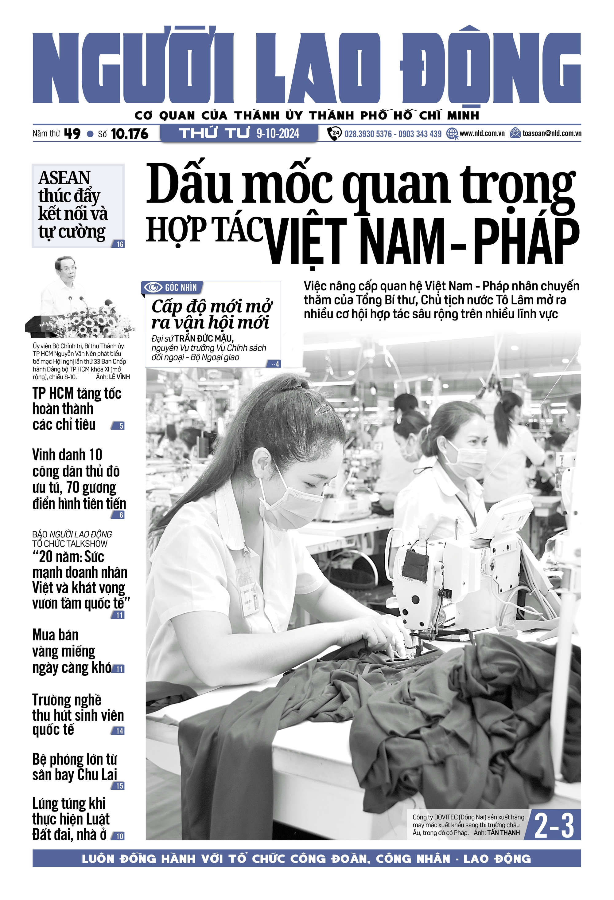 Báo in ngày 9-10: Dấu mốc quan trọng hợp tác
Việt Nam – Pháp- Ảnh 1.