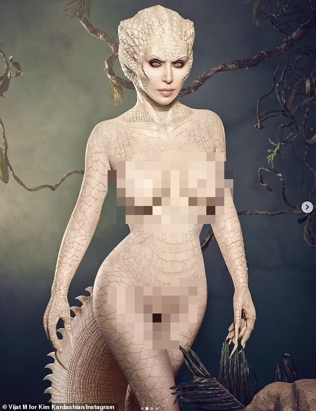 Kim Kardashian g&acirc;y sốt khi h&oacute;a c&aacute; sấu bạch tạng- Ảnh 2.