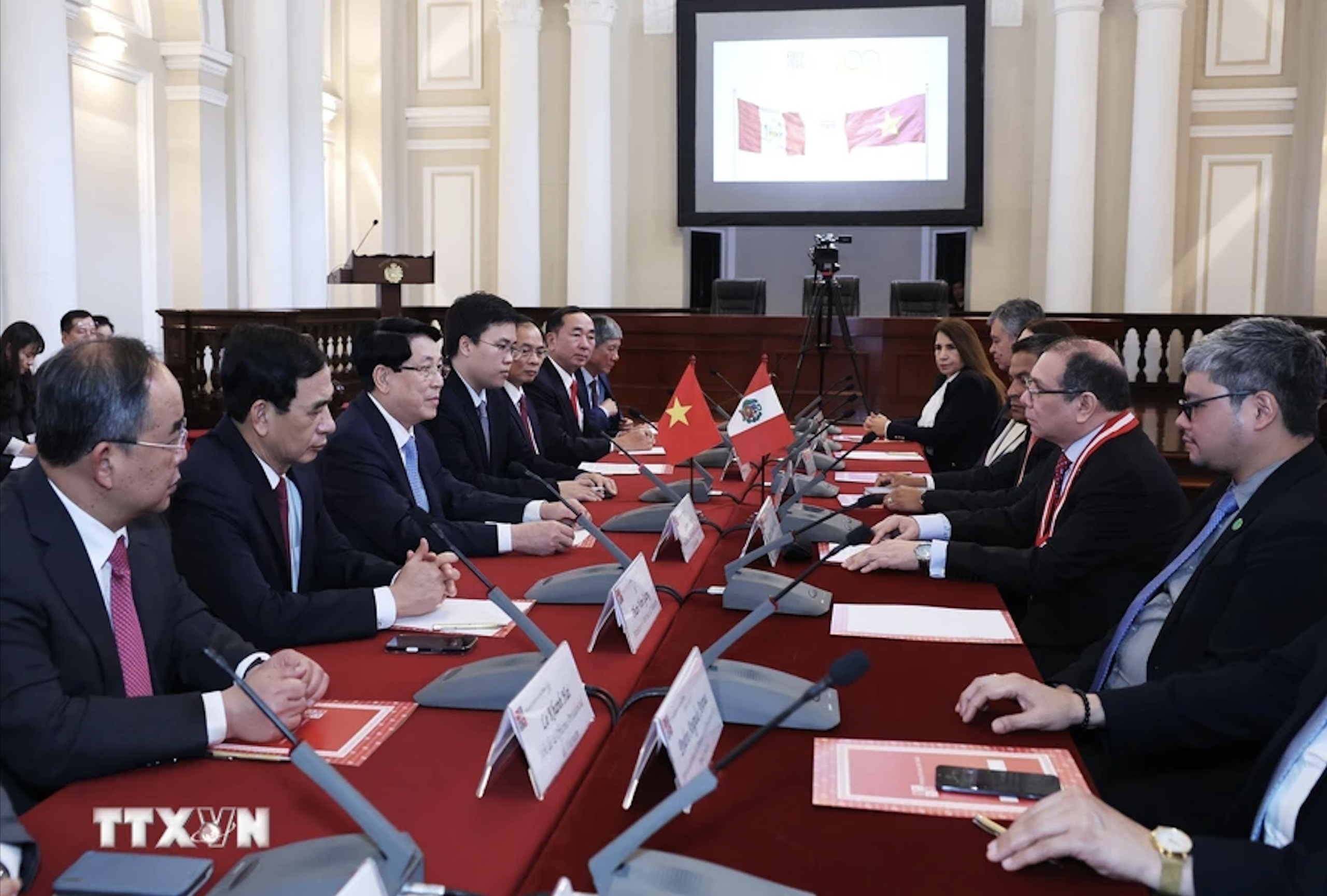 Chủ tịch nước Lương Cường hội kiến Ch&aacute;nh &aacute;n T&ograve;a &aacute;n Tối cao Peru- Ảnh 6.