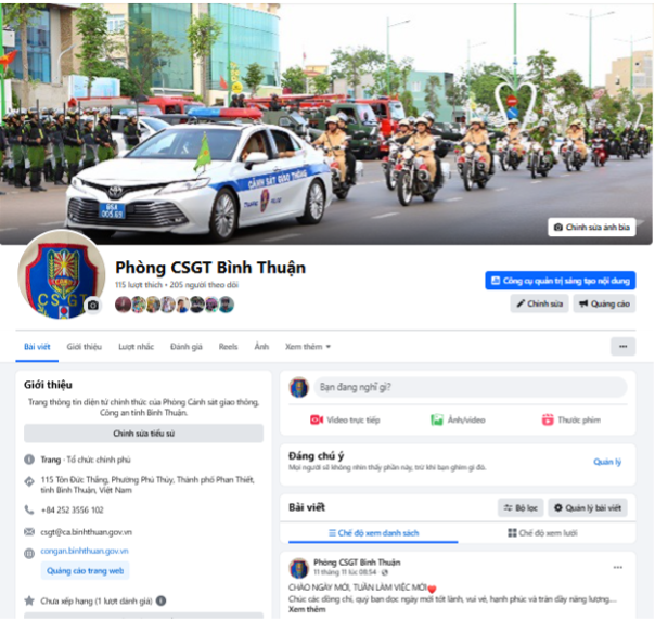 T&agrave;i khoản Facebook ph&ograve;ng CSGT C&ocirc;ng an B&igrave;nh Thuận bị giả mạo- Ảnh 2.