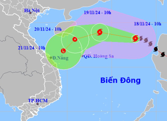 B&atilde;o số 9 đang di chuyển nhanh v&agrave;o v&ugrave;ng biển Trung Trung Bộ- Ảnh 1.