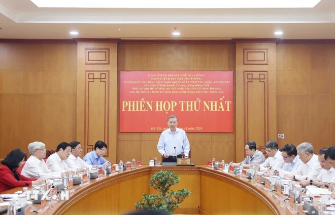 Tổng B&iacute; thư T&ocirc; L&acirc;m: Tổng kết Nghị quyết 18 l&agrave; cuộc c&aacute;ch mạng tinh gọn tổ chức bộ m&aacute;y- Ảnh 1.
