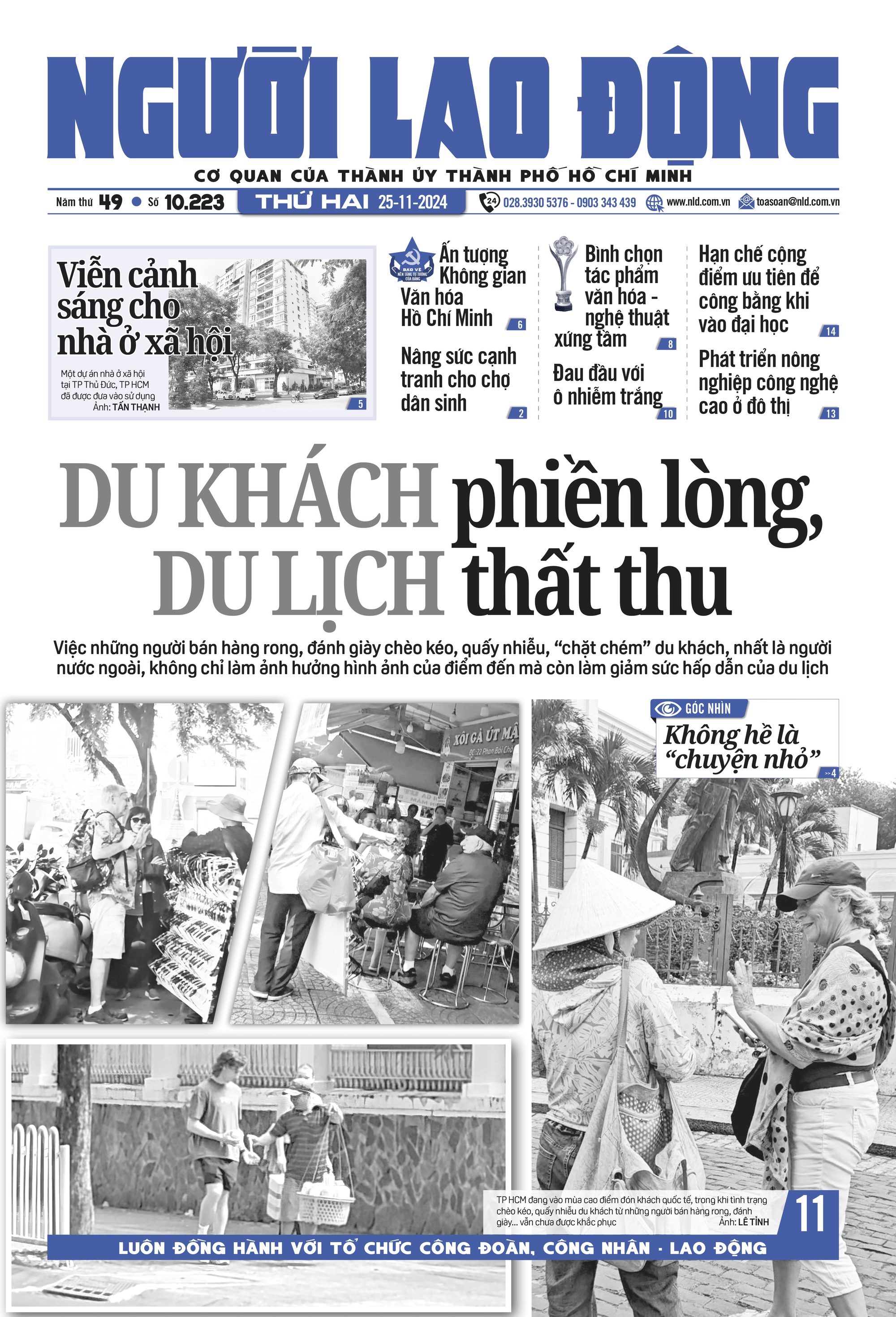 Báo in Người Lao Động 25-11: Du khách phiền lòng, du lịch thất thu- Ảnh 1.
