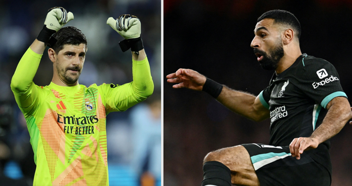 Thibaut Courtois sẽ nỗ lực ngăn Salah tỏa s&aacute;ng ở Anfield. Ảnh: REUTERS