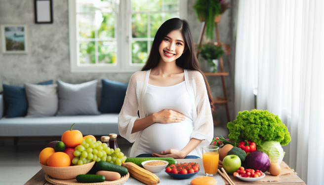 Chế độ ăn uống của thai phụ có thể ảnh hưởng lâu dài đến sự phát triển não bộ của trẻ. Minh họa AI: ANH THƯ