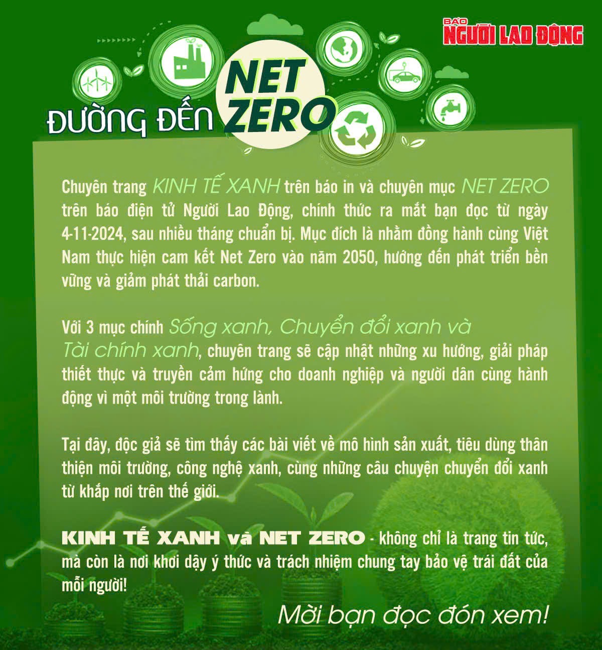 B&aacute;o Người Lao Động ra mắt chuy&ecirc;n trang KINH TẾ XANH v&agrave; chuy&ecirc;n mục NET ZERO- Ảnh 2.