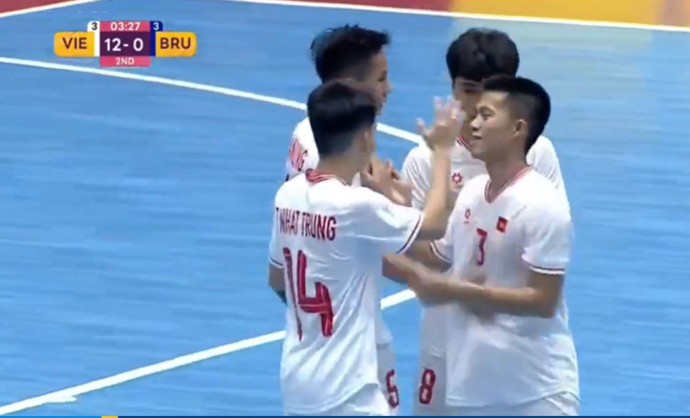 Tuyển futsal Việt Nam thắng Brunei 14 b&agrave;n trắng tại Giải Đ&ocirc;ng Nam &Aacute;- Ảnh 1.