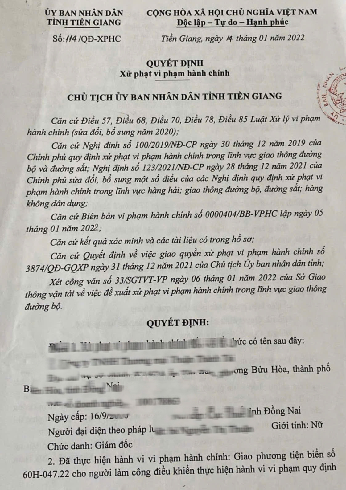 Người trong cuộc l&ecirc;n tiếng vụ Ch&aacute;nh TTGT Tiền Giang &ldquo;tha bổng&rdquo; xe vi phạm- Ảnh 1.
