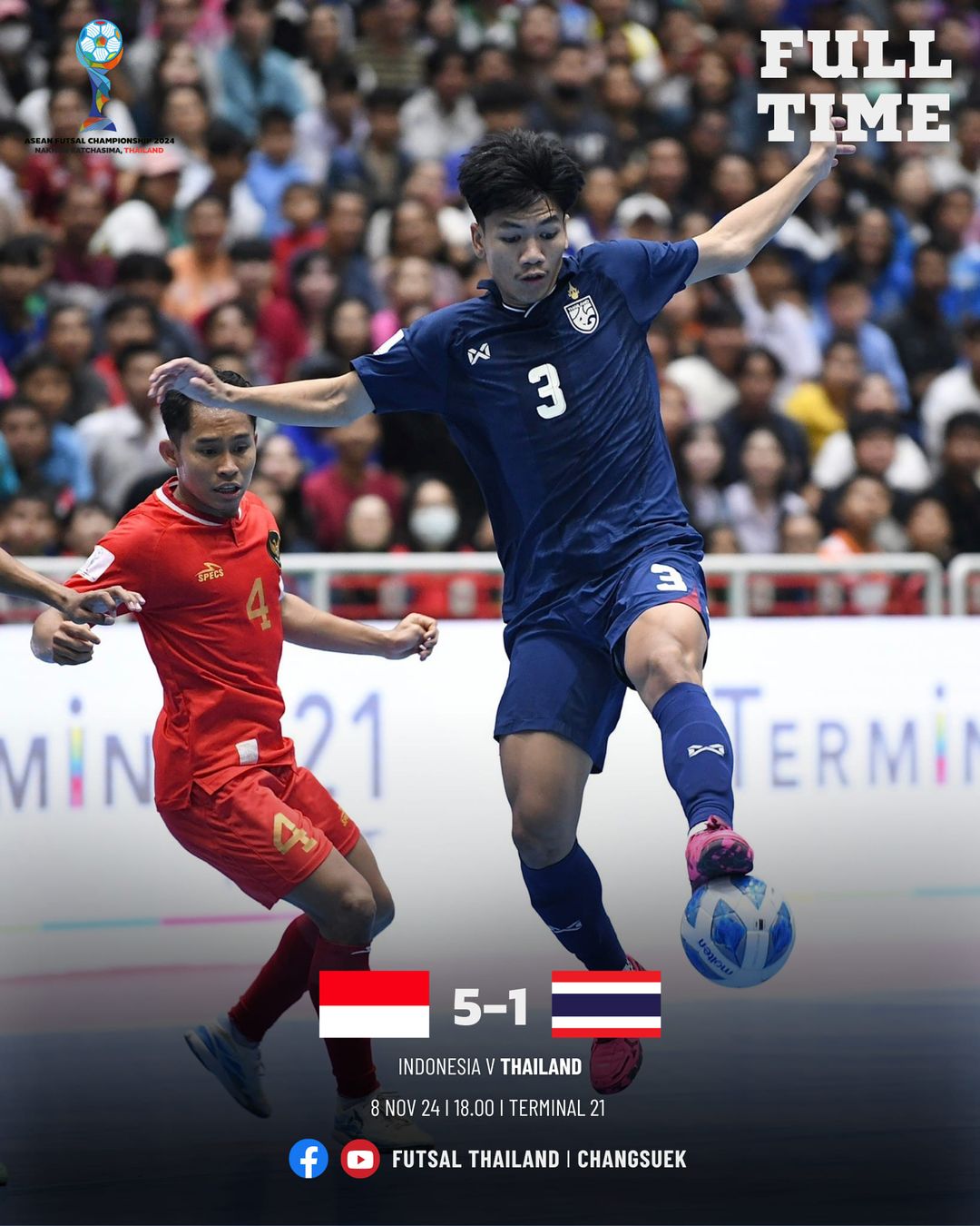 Thua đậm Indonesia, futsal Th&aacute;i Lan lần đầu lỡ trận chung kết Đ&ocirc;ng Nam &Aacute;- Ảnh 1.