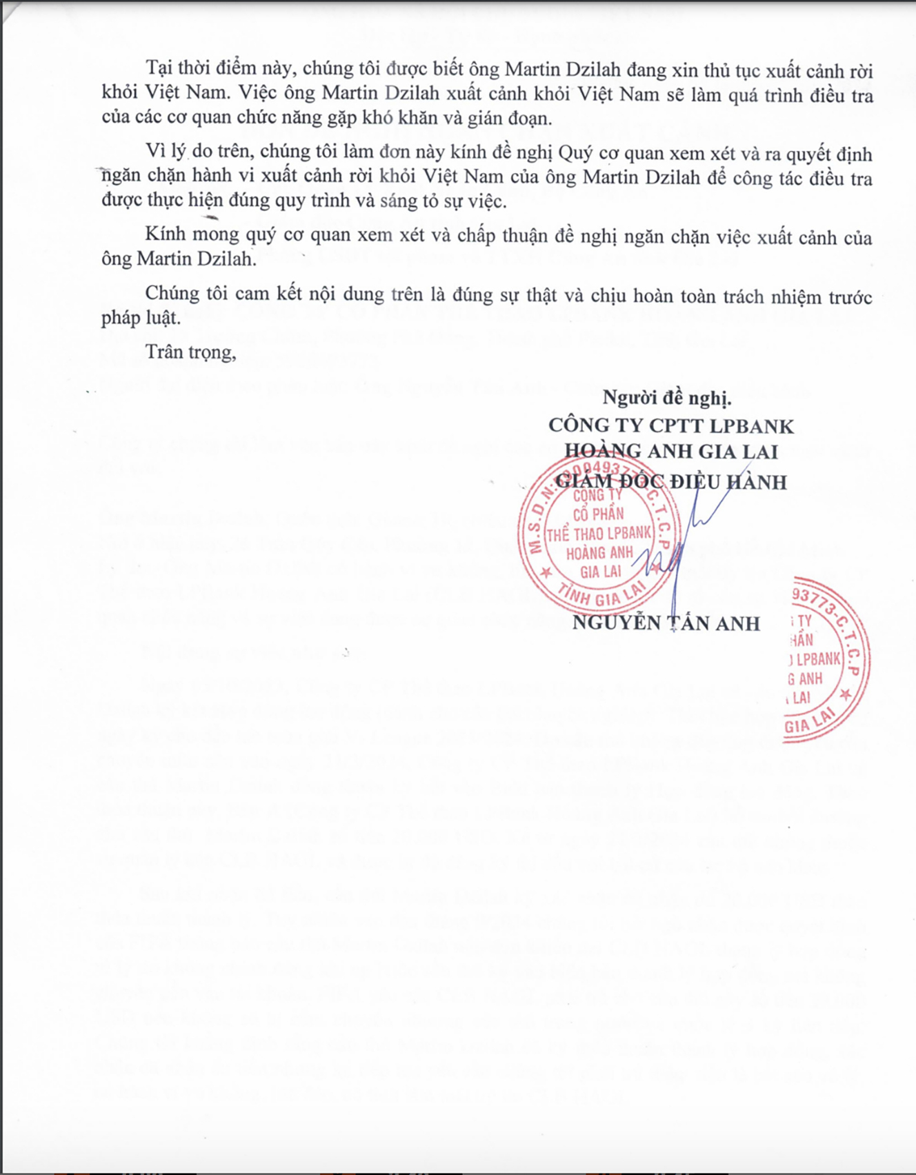 CLB Ho&agrave;ng Anh Gia Lai đề nghị cấm Martin Dzilah xuất cảnh, đ&atilde; kh&aacute;ng c&aacute;o FIFA- Ảnh 3.