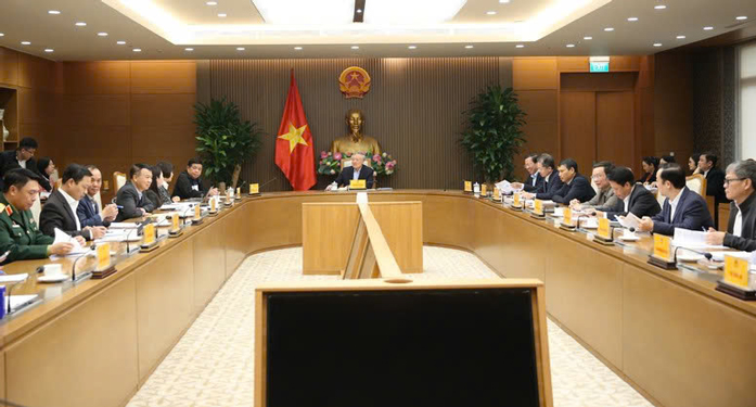 Ph&oacute; Thủ tướng Thường trực Nguyễn H&ograve;a B&igrave;nh chủ tr&igrave; cuộc họp ng&agrave;y 17-12 Ảnh: NHẬT BẮC