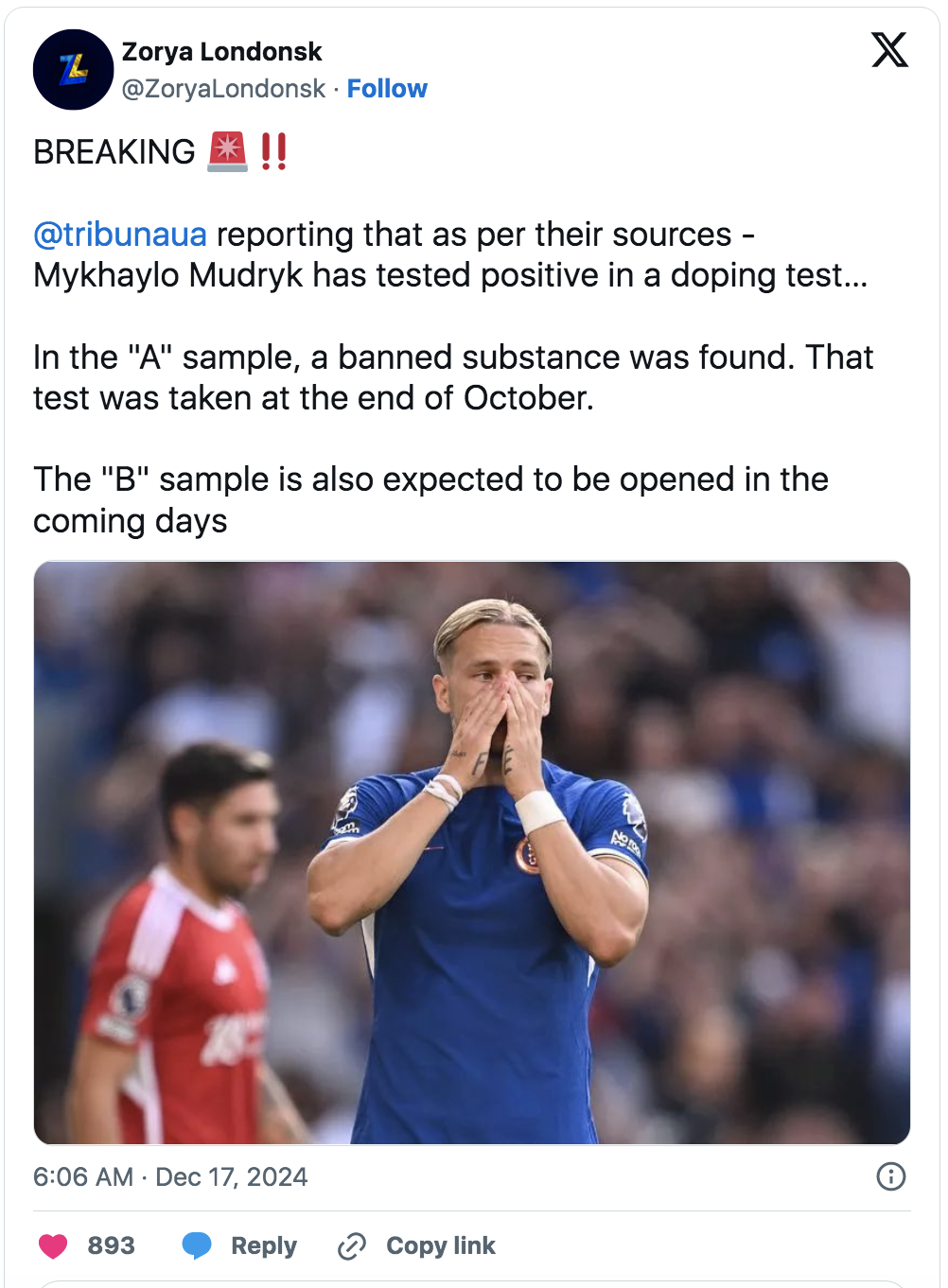Mykhailo Mudryk dính doping, có nguy cơ bị treo giò như Pogba- Ảnh 1.
