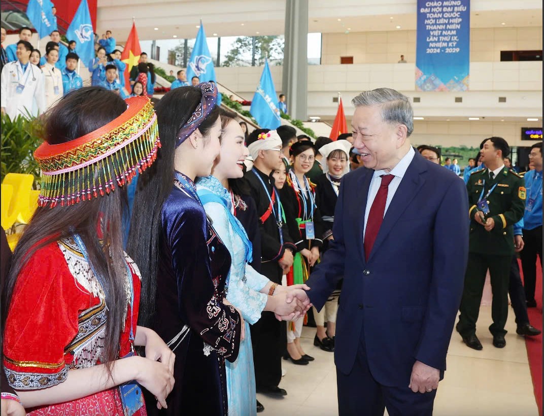 Tổng B&iacute; thư T&ocirc; L&acirc;m dự Đại hội IX Hội Li&ecirc;n hiệp Thanh ni&ecirc;n Việt Nam- Ảnh 1.