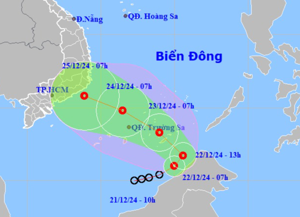 &Aacute;p thấp nhiệt đới hướng v&agrave;o v&ugrave;ng biển Nam Bộ v&agrave; TP HCM- Ảnh 1.