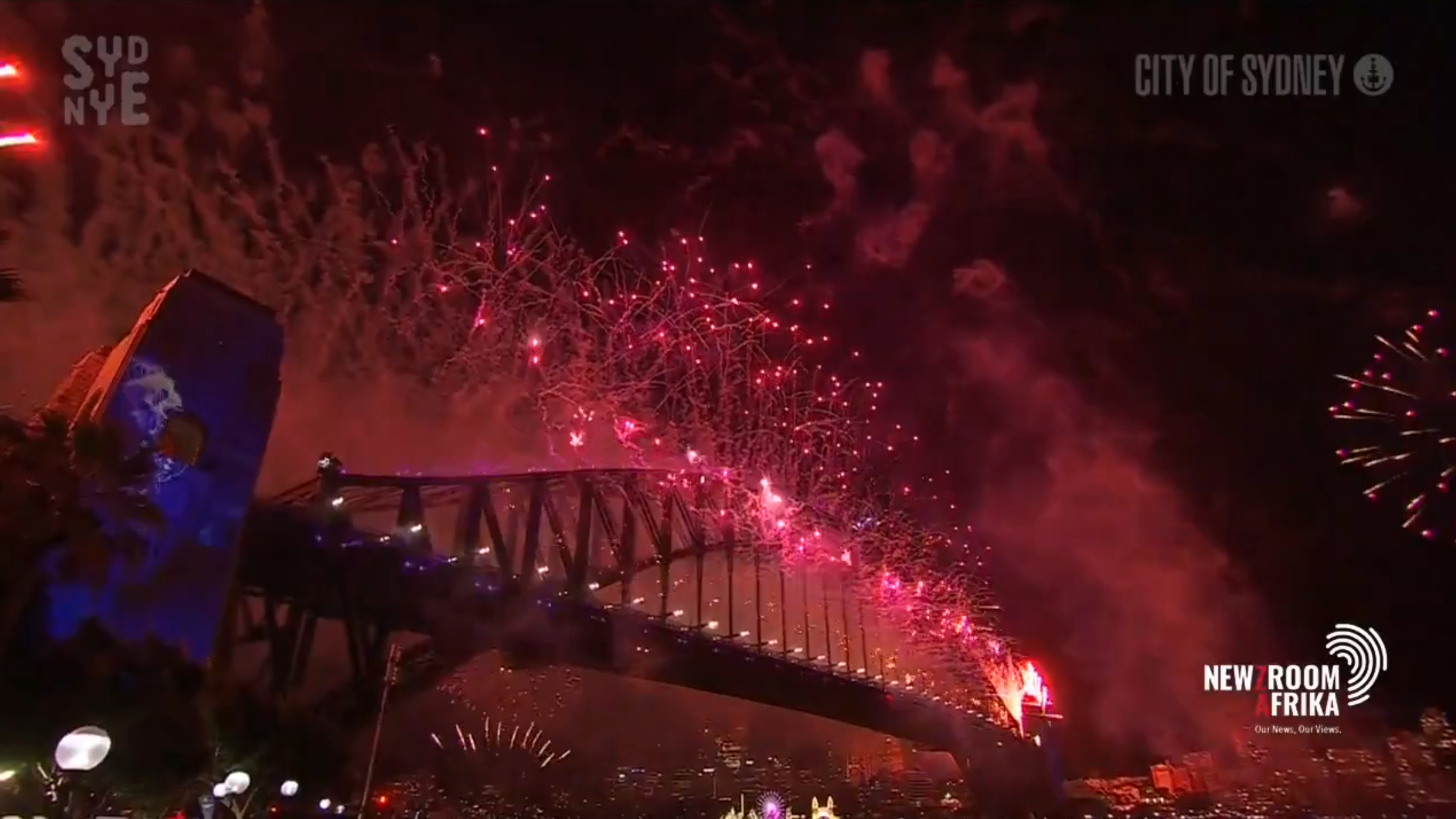 Màn pháo hoa rực rỡ ở Cầu Cảng Sydney-Úc. Ảnh: Newzroom Afrika