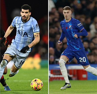 Tottenham của Solanke (trái) sẽ phải lấy công bù thủ ở cuộc đối đầu cùng Cole Palmer phía Chelsea Ảnh: REUTERS