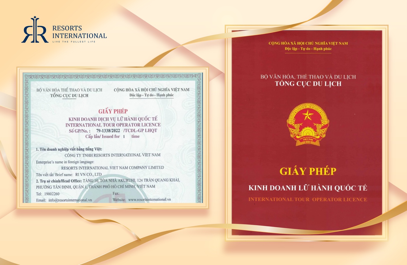 A certificate and diploma with a gold border Description automatically generated