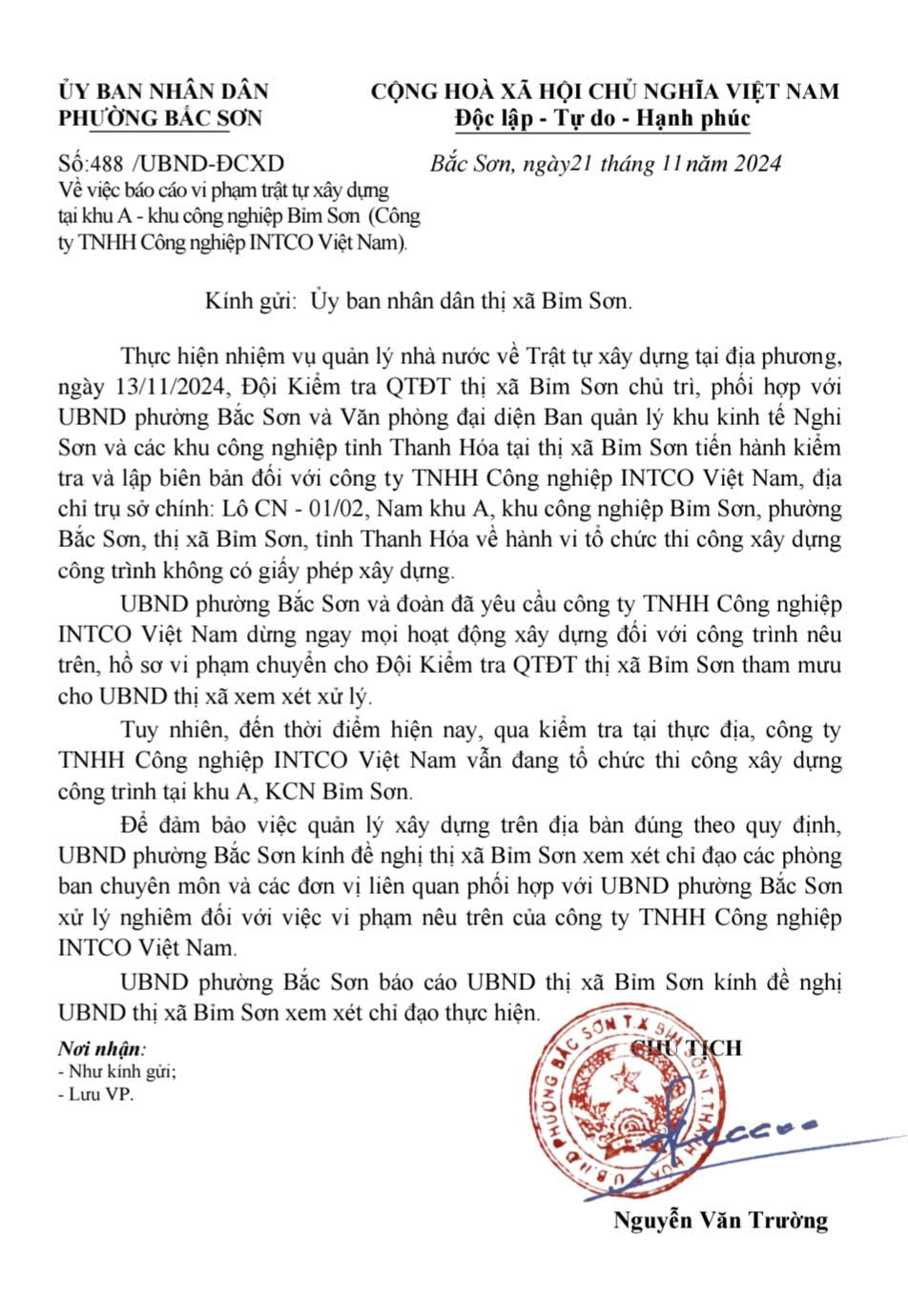 Ch&iacute;nh quyền phường y&ecirc;u cầu dừng, c&ocirc;ng ty vẫn tiếp tục x&acirc;y c&ocirc;ng tr&igrave;nh kh&ocirc;ng ph&eacute;p- Ảnh 4.