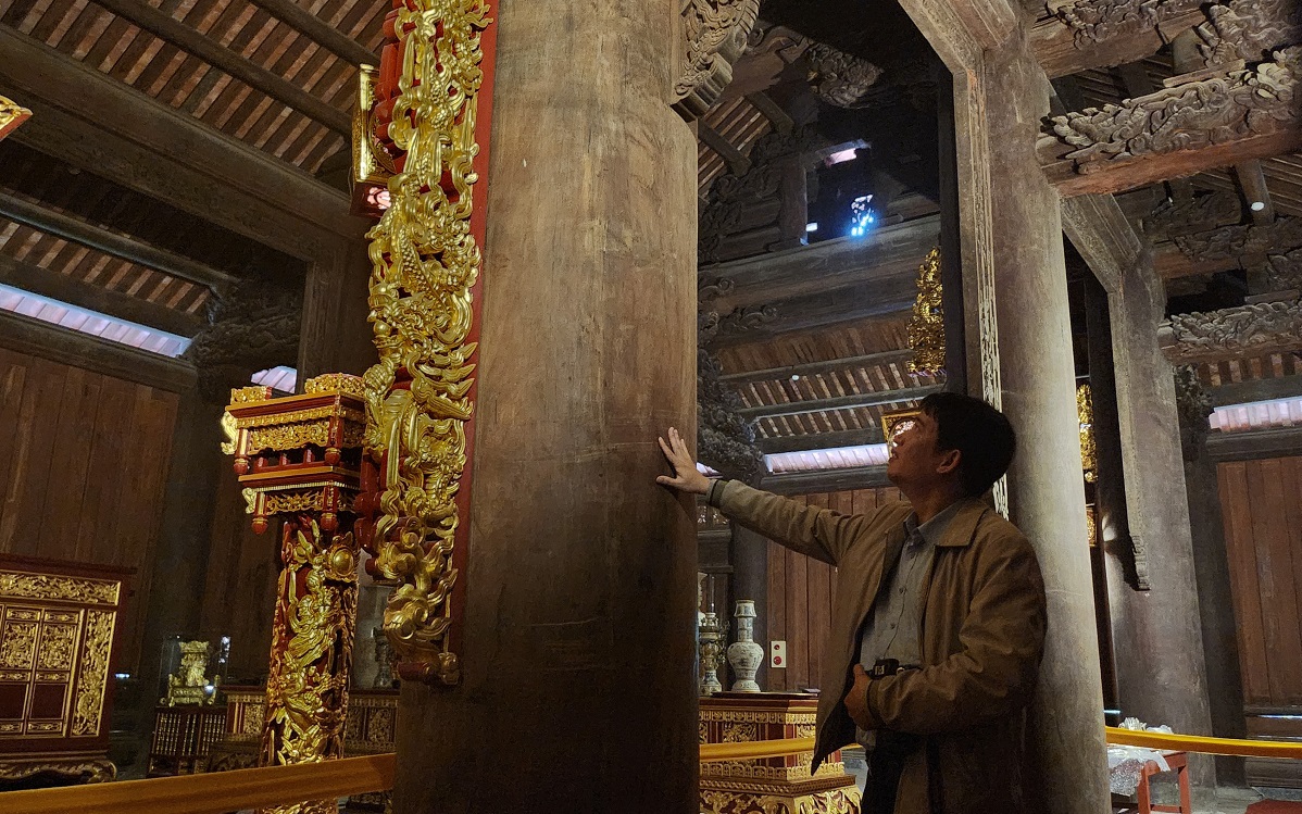 Chuyện kỳ bí về cây lim "hiến thân" trong chính điện dát vàng ở xứ Thanh