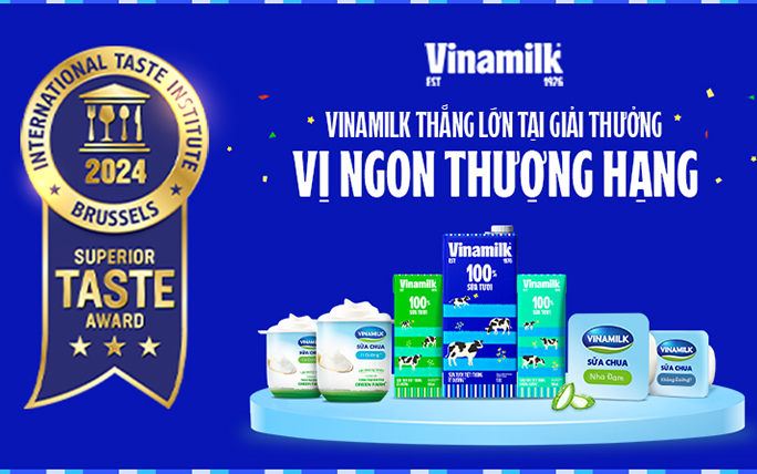Vinamilk thắng lớn tại bảng xếp hạng Superior Taste Award đầu năm 2024