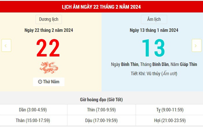 Lịch Âm hôm nay (22-2): Ngày tốt cho nhiều việc