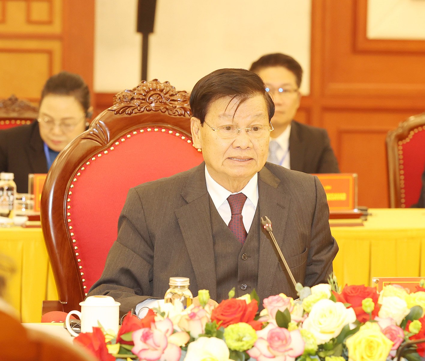 Tổng B&iacute; thư Nguyễn Ph&uacute; Trọng đồng chủ tr&igrave; cuộc gặp cấp cao Việt - L&agrave;o- Ảnh 7.