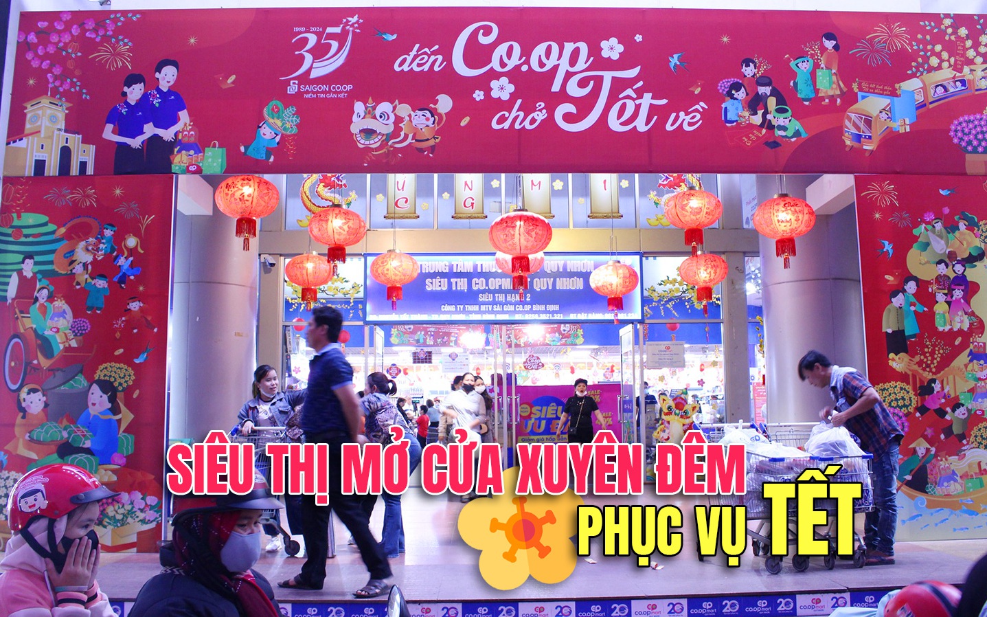 Siêu thị mở cửa xuyên đêm phục vụ Tết