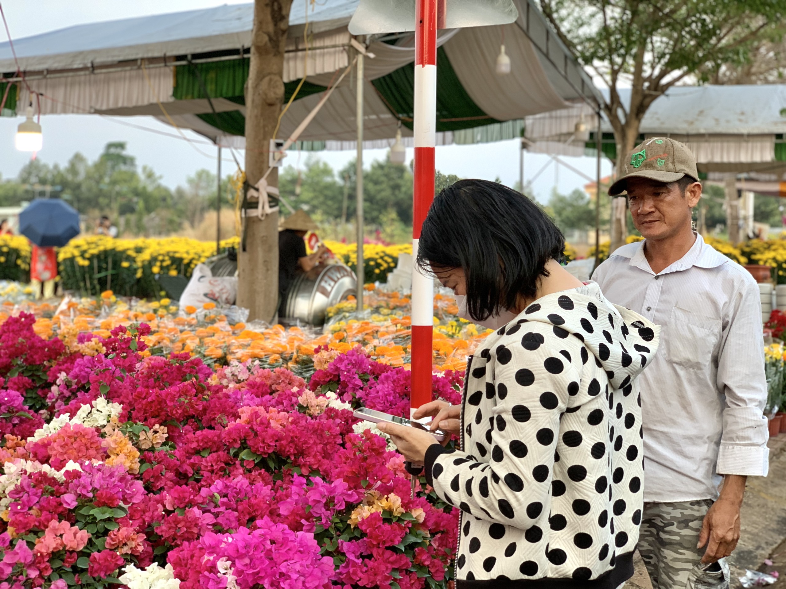 Rực rỡ chợ hoa xuân ngày cận Tết- Ảnh 5.