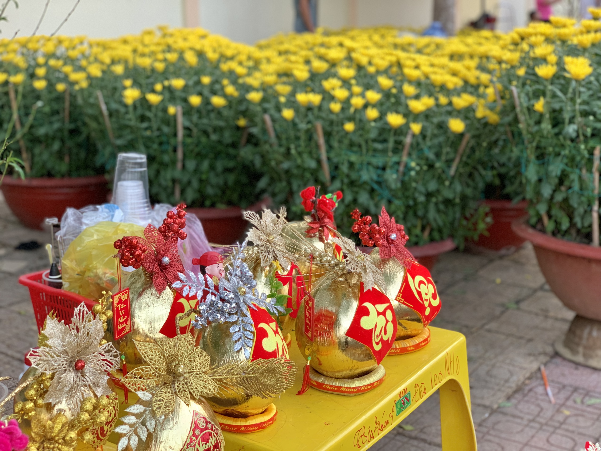 Nhiều mặt hàng Tết cũng được bày bán