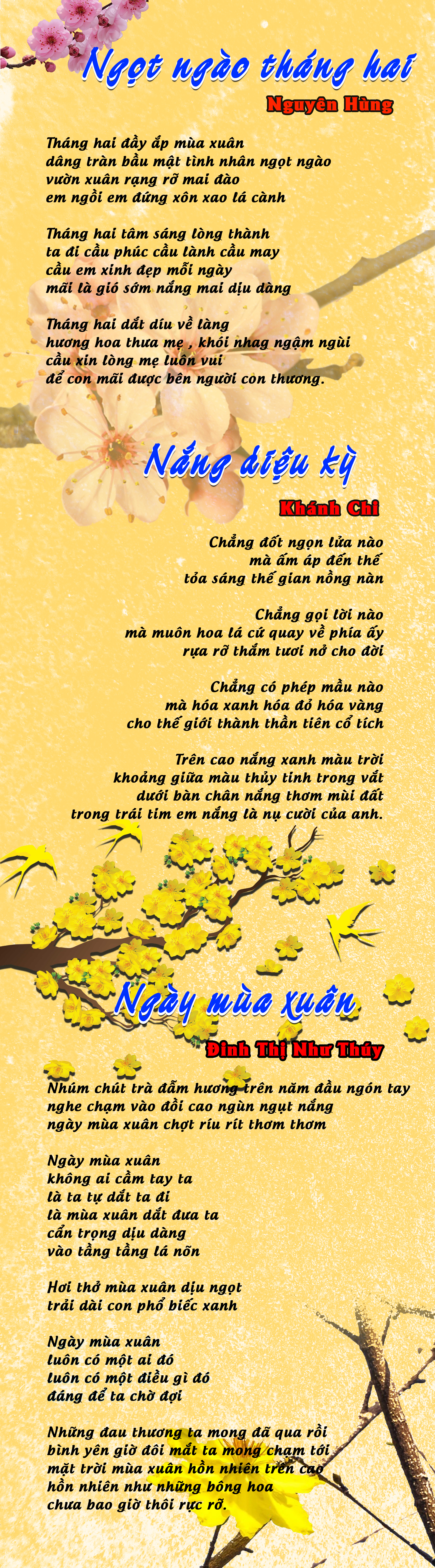 B&agrave;i thơ "Ngọt ng&agrave;o th&aacute;ng hai", "Nắng diệu kỳ" v&agrave; "Ng&agrave;y m&ugrave;a xu&acirc;n"- Ảnh 1.