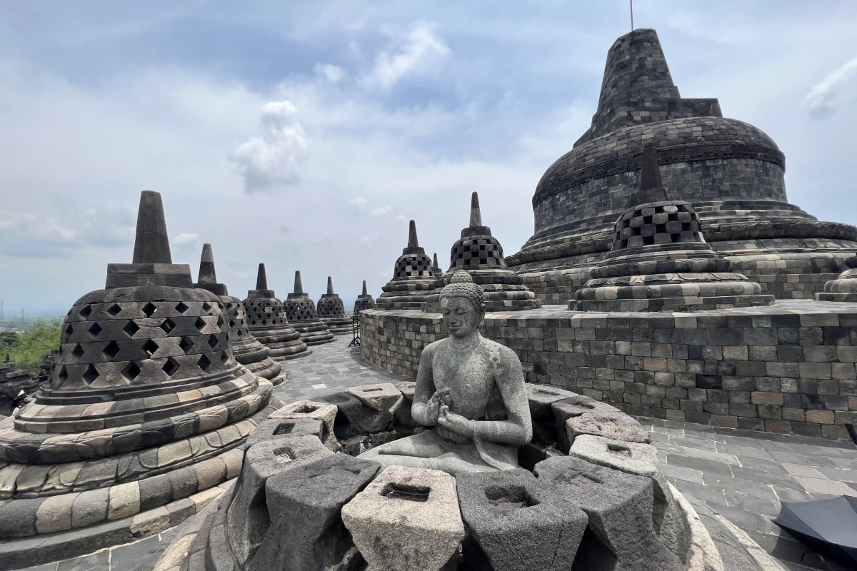 Seventy-two stupas grace three circular platforms at Candi Borobudur, the world&rsquo;s largest Buddhist temple, located near the central Javanese city of Yogyakarta, Indonesia. Photo: Penny Watson