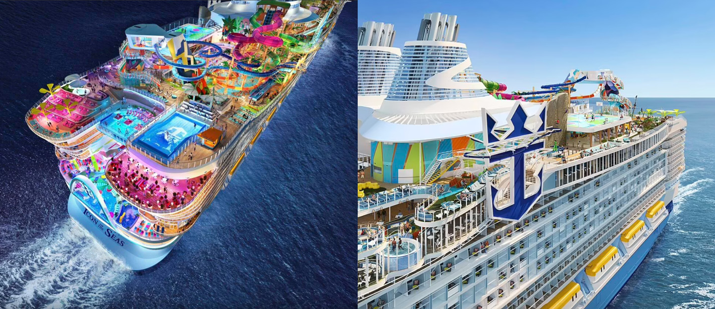 Siêu du thuyền Icon of the Seas tổng trọng tải 250.800 tấn. Ảnh: Daily Mail