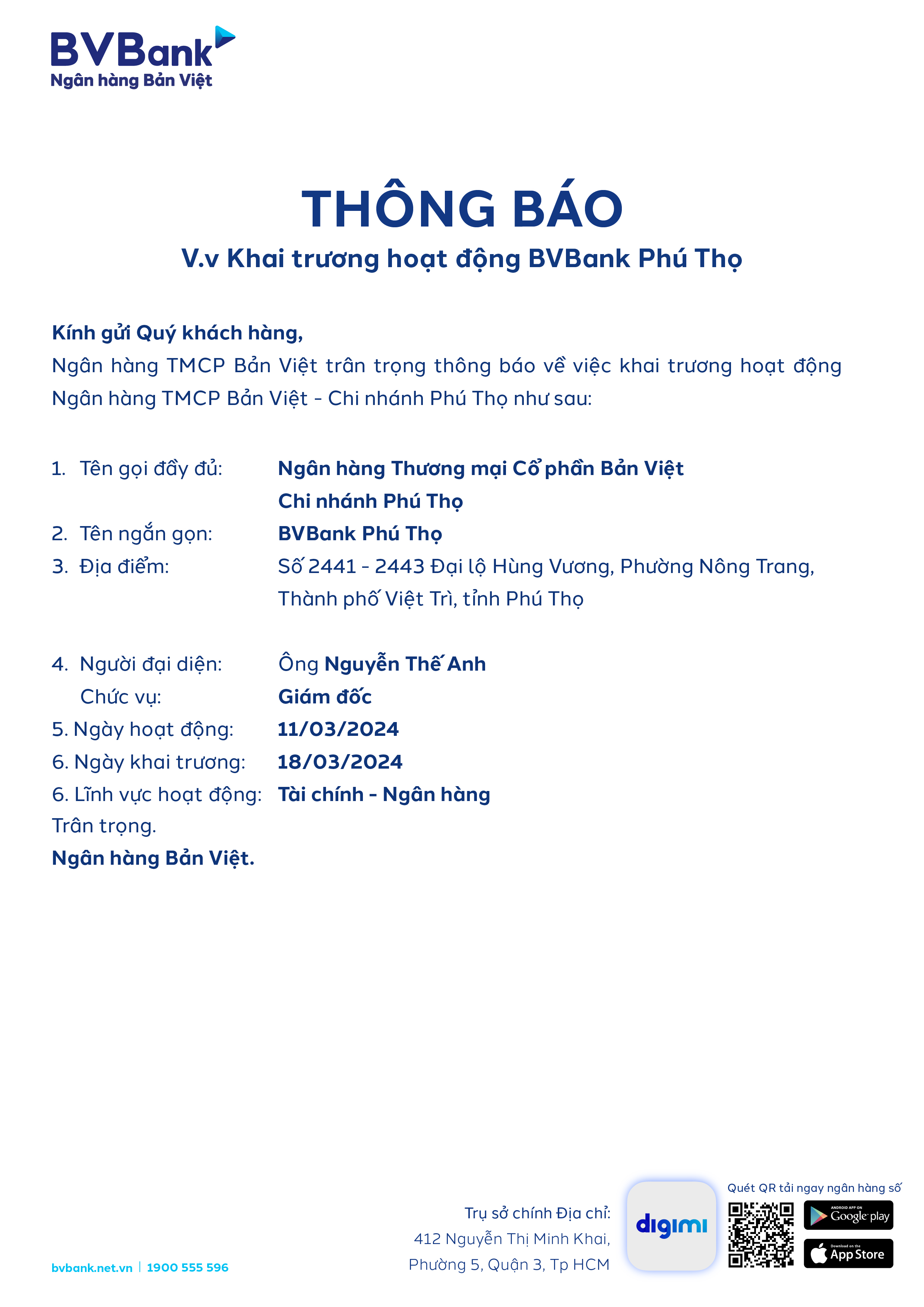Khai trương hoạt động BVBank Phú Thọ- Ảnh 1.